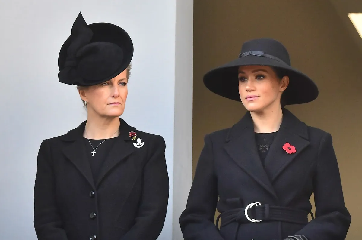 Sophie, Duchess of Edinburgh and Meghan Markle attend the annual Remembrance Sunday memorial at The Cenotaph