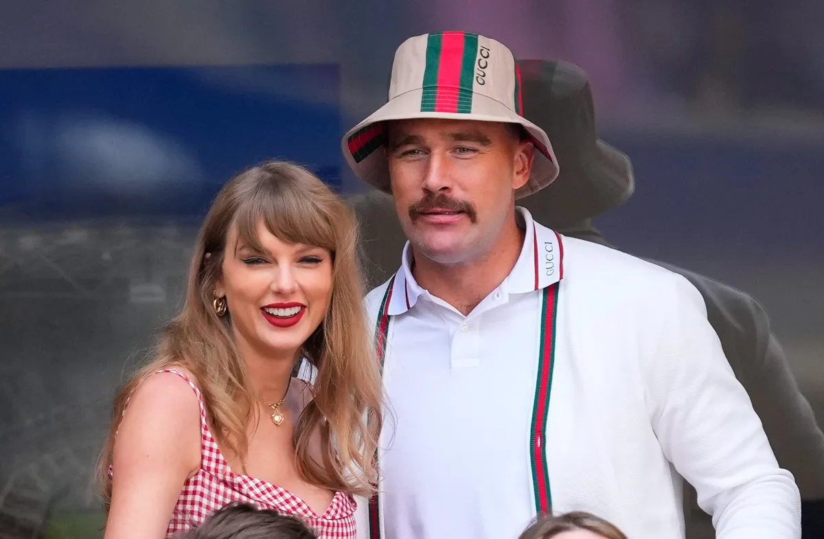 Taylor Swift and Travis Kelce are seen at the Men's Final during the 2024 U.S. Open Tennis Championships