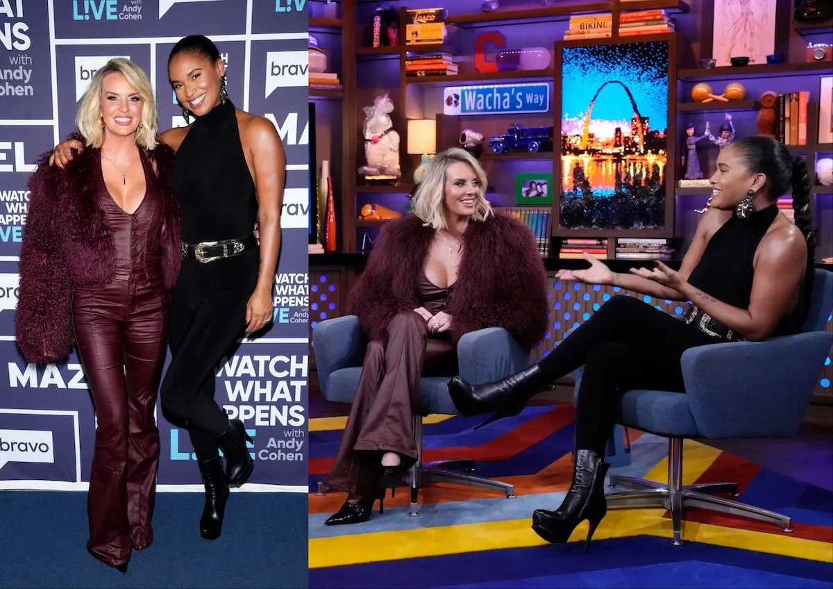 Guests Whitney Rose and Joy Bryant laugh and pose together on 'Watch What Happens Live With Andy Cohen'