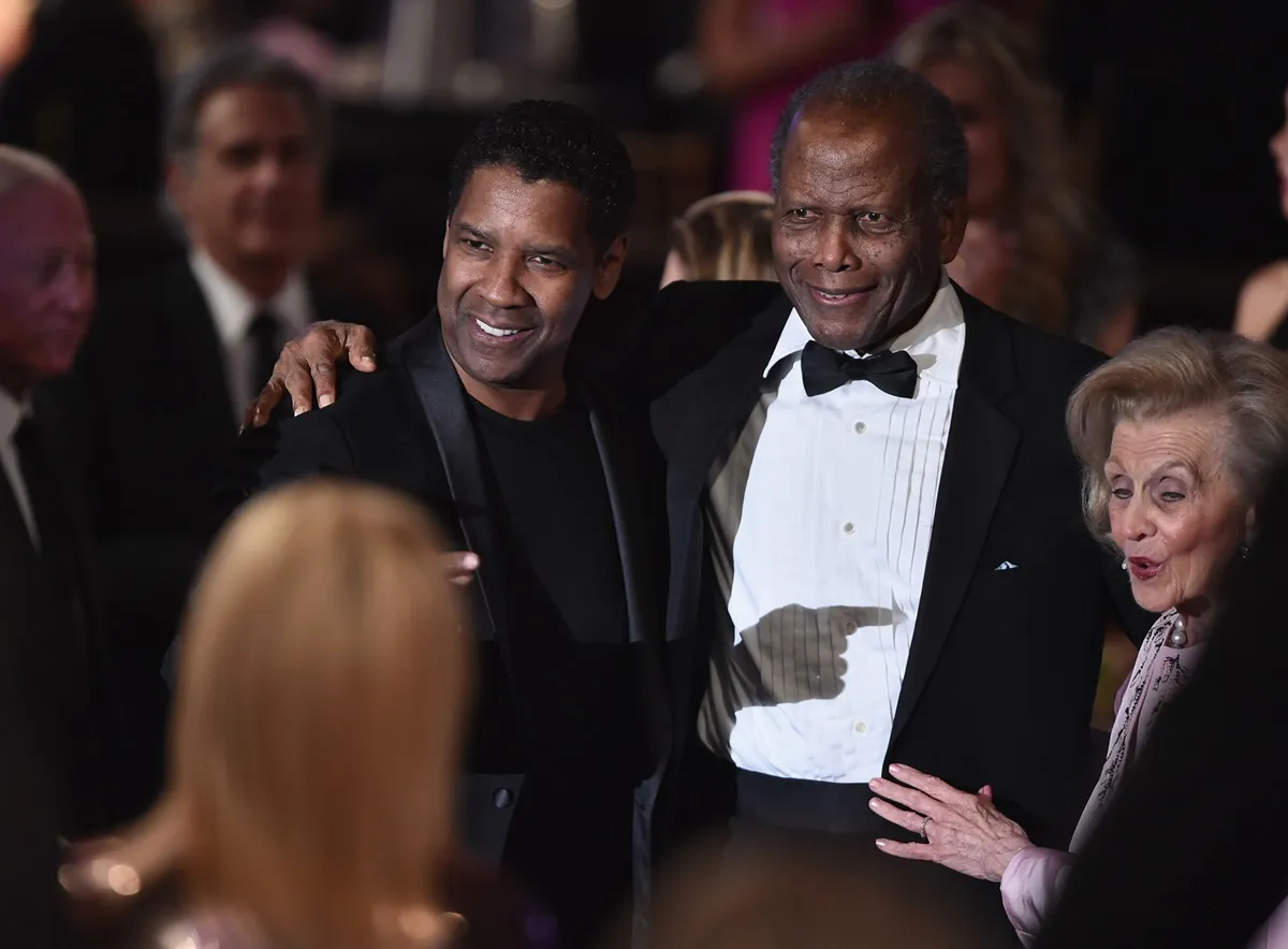 Denzel Washington and Sidney Poitier at 2016's Lifetime Achievement Award ceremony.