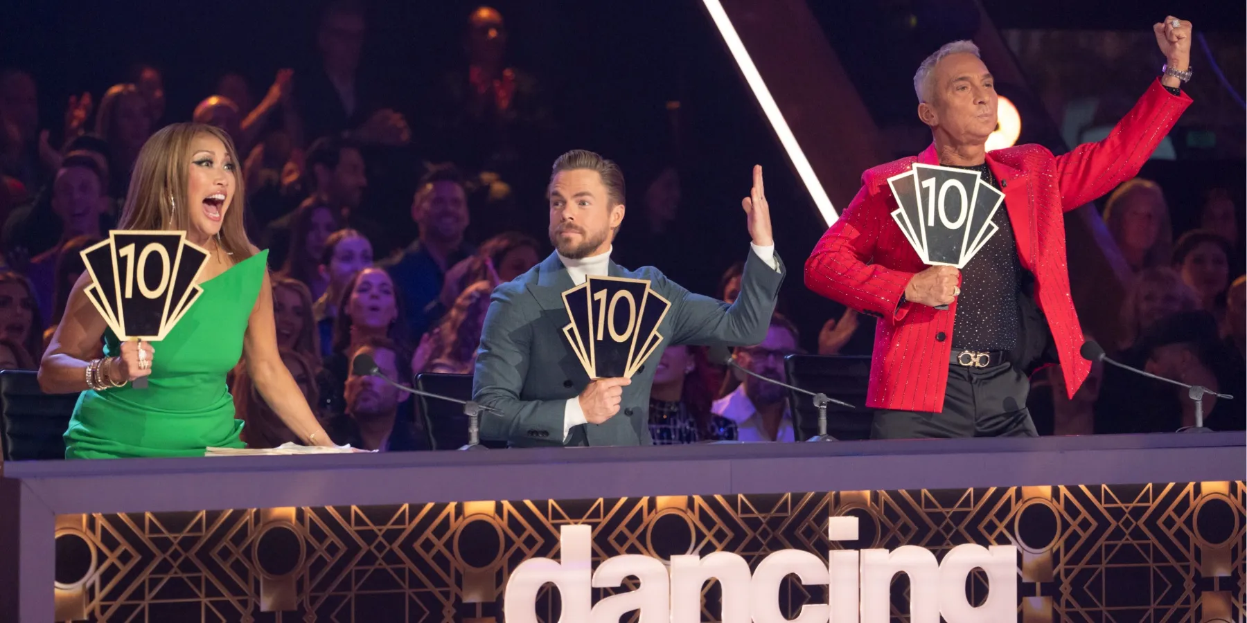 Judging the 'Dancing with the Stars' semifinals are Carrie Ann Inaba, Derek Hough, and Bruno Tonioli.