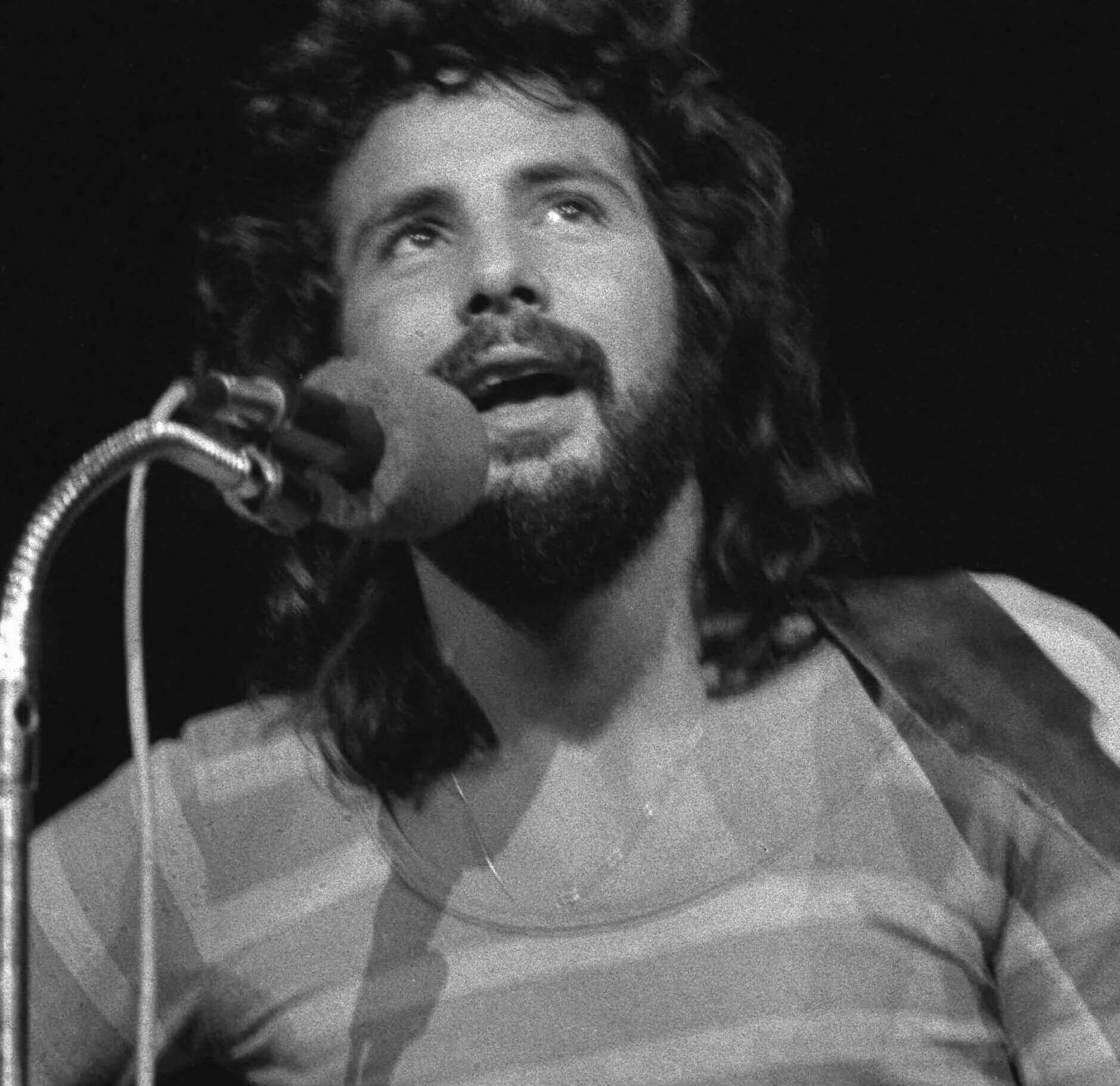 "Father and Son" singer Cat Stevens in black-and-white