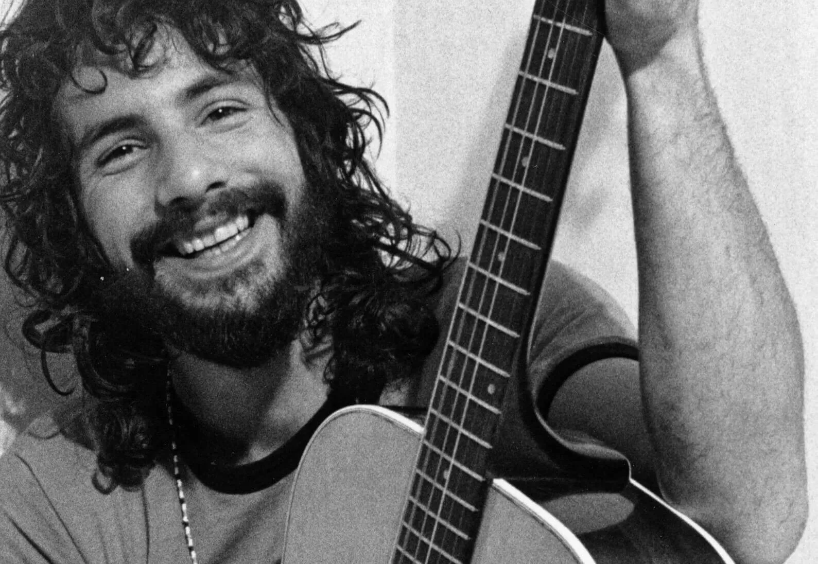 Cat Stevens in black-and-white