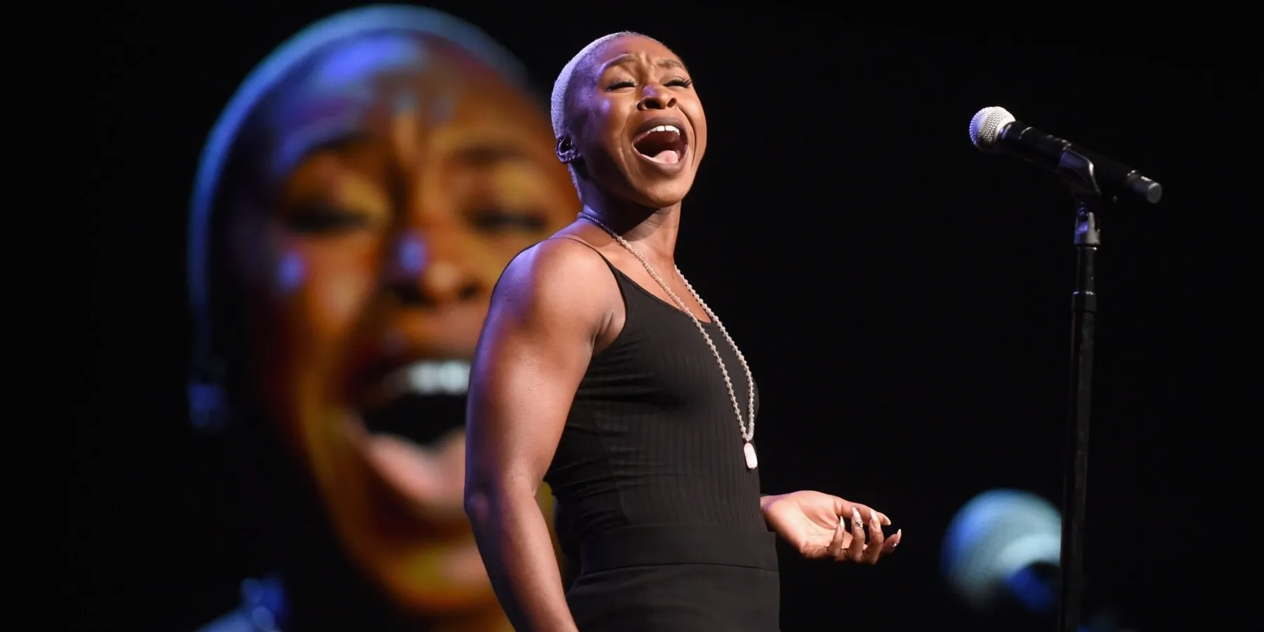 Cynthia Erivo performs in 2017 during The 2017 MAKERS Conference Day 2 at Terranea Resort on February 7, 2017 in Rancho Palos Verdes, California.