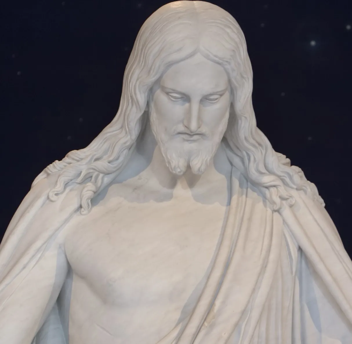 A statue of Jesus used in Mormon churches