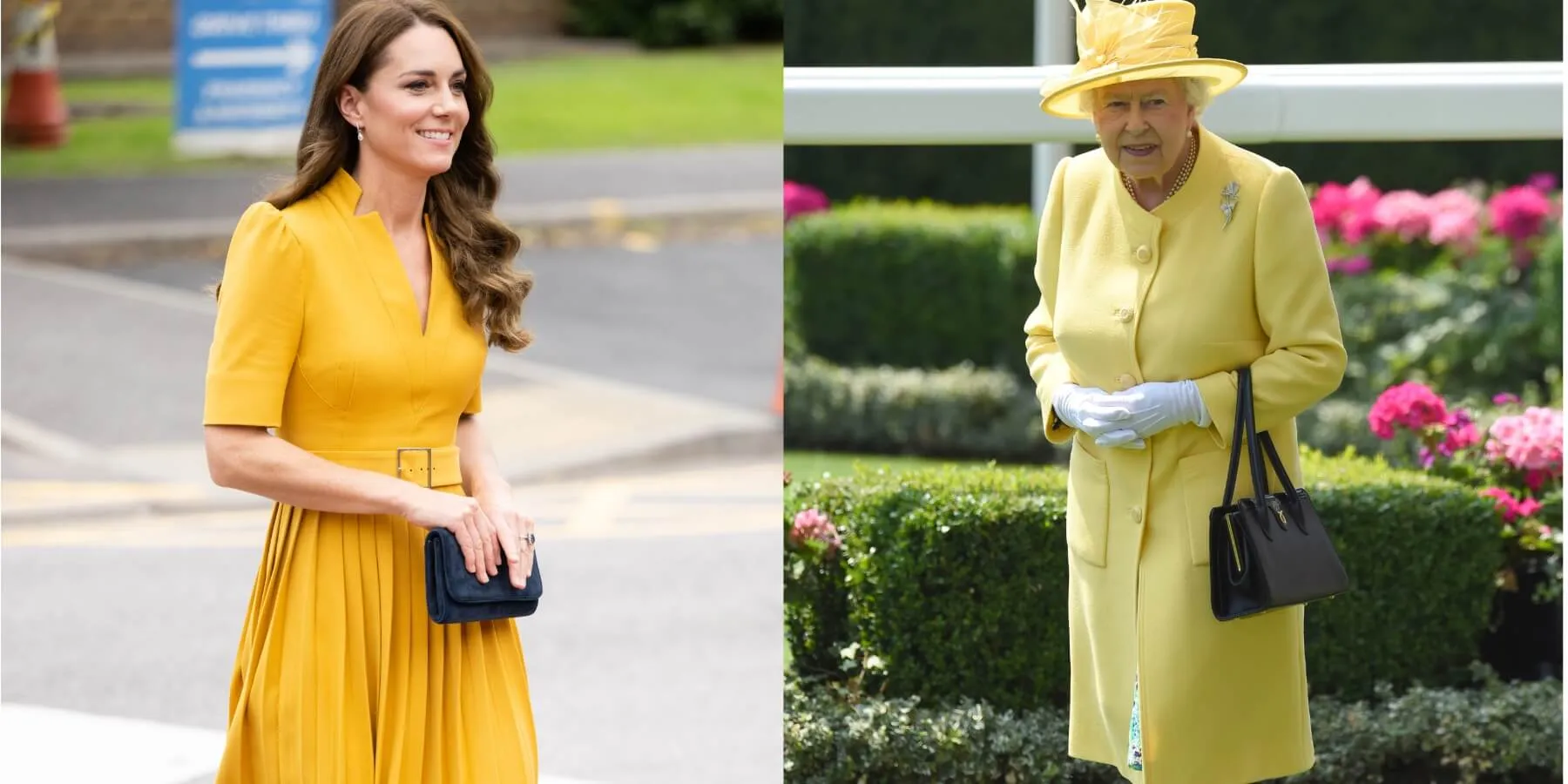 Kate Middleton and Queen Elizabeth hold purses