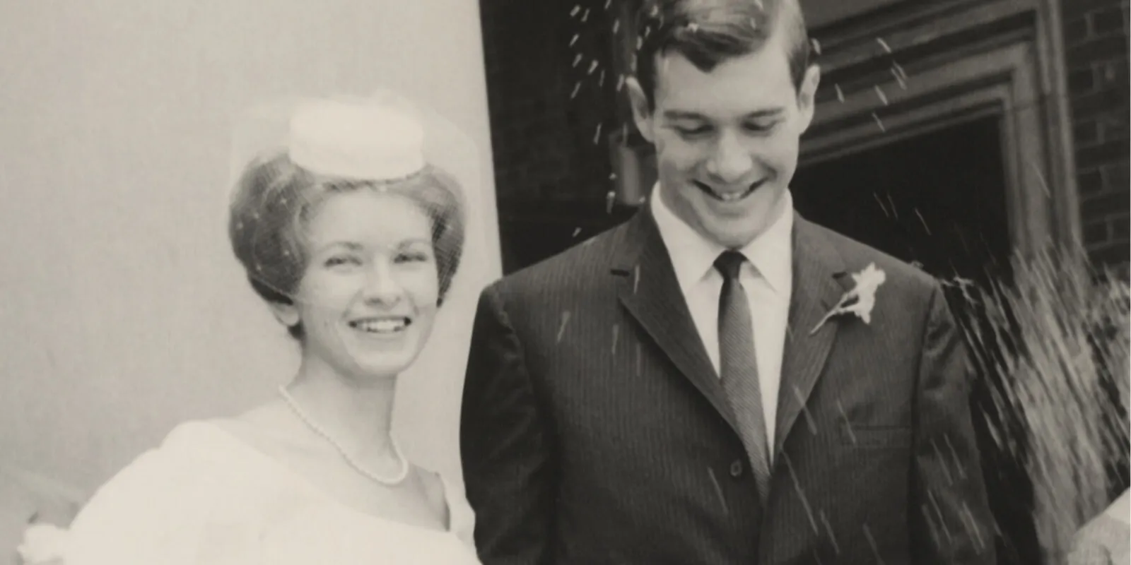 Martha and Andy Stewart on their wedding day