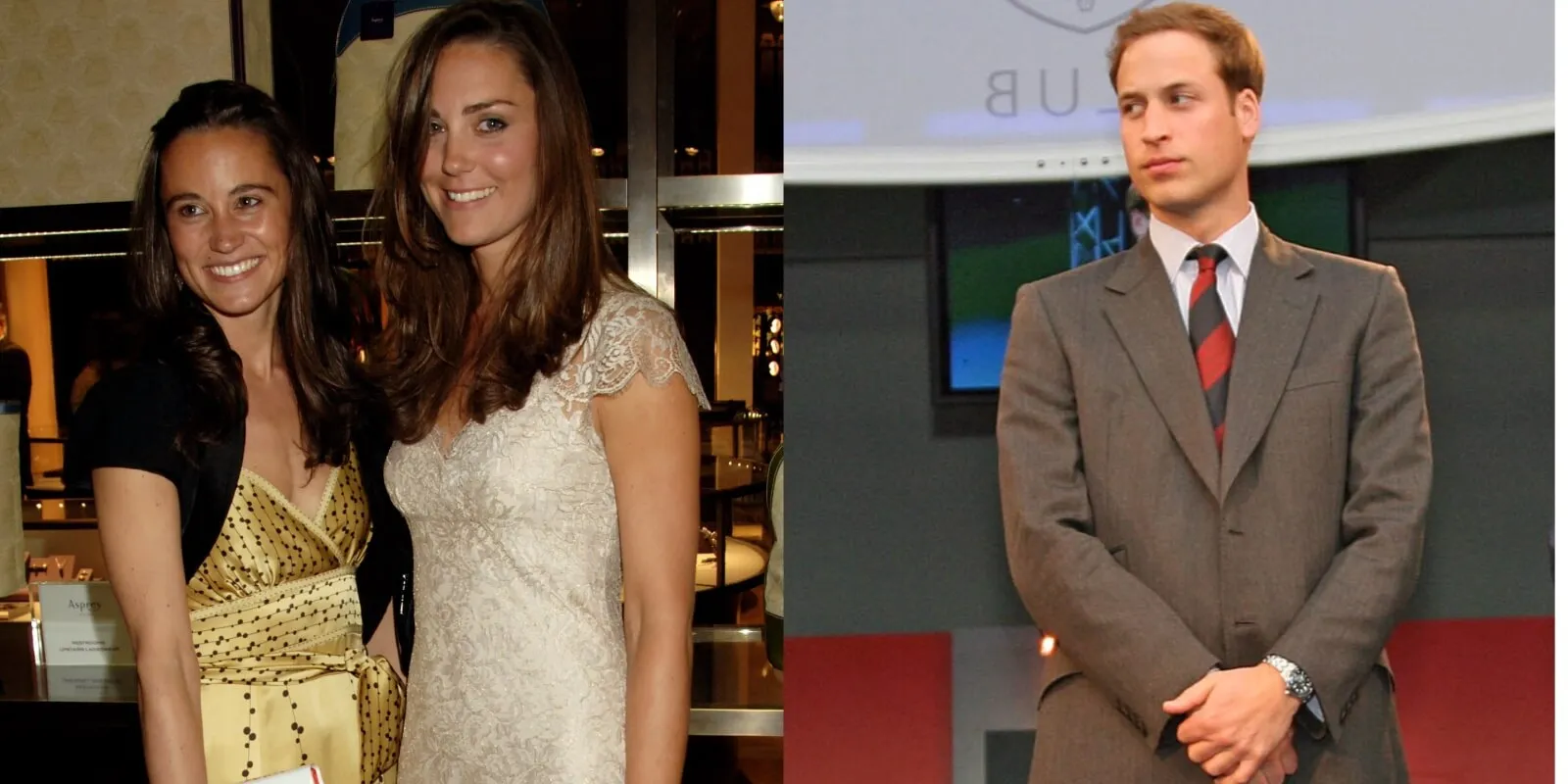 Pippa and Kate Middleton side-by-side with Prince William, 2007