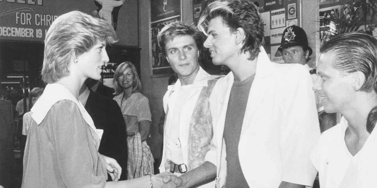 Princess Diana meets Duran Duran at the Prince's Trust Concert in 1983.