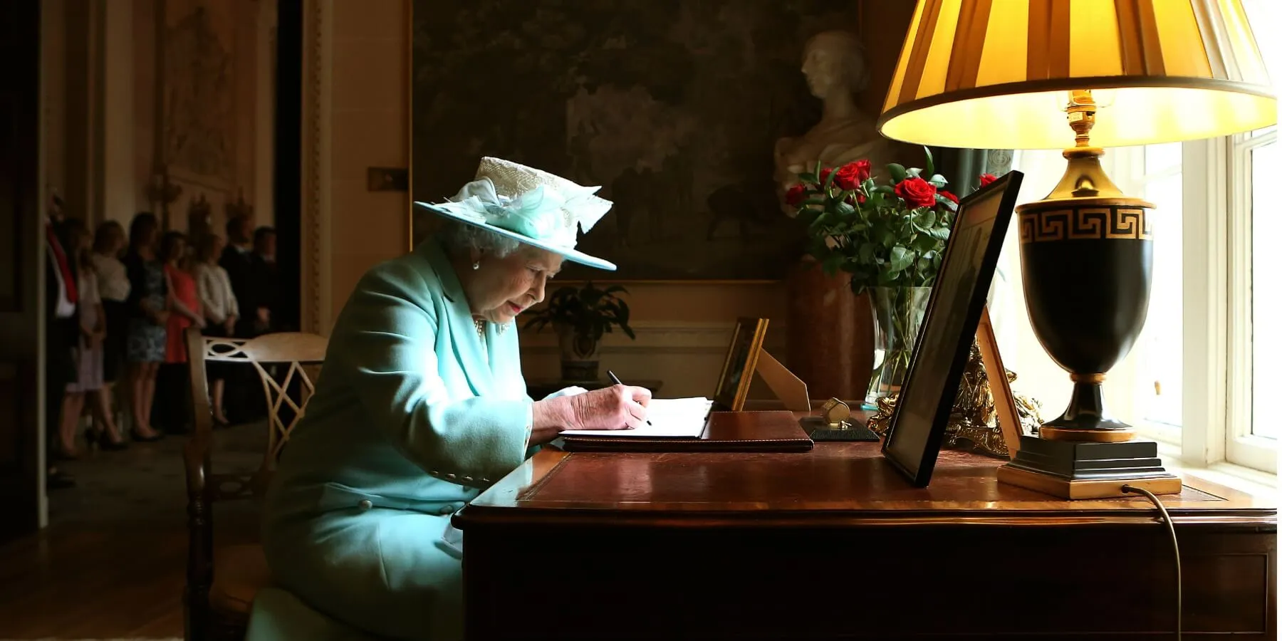 Queen Elizabeth writing