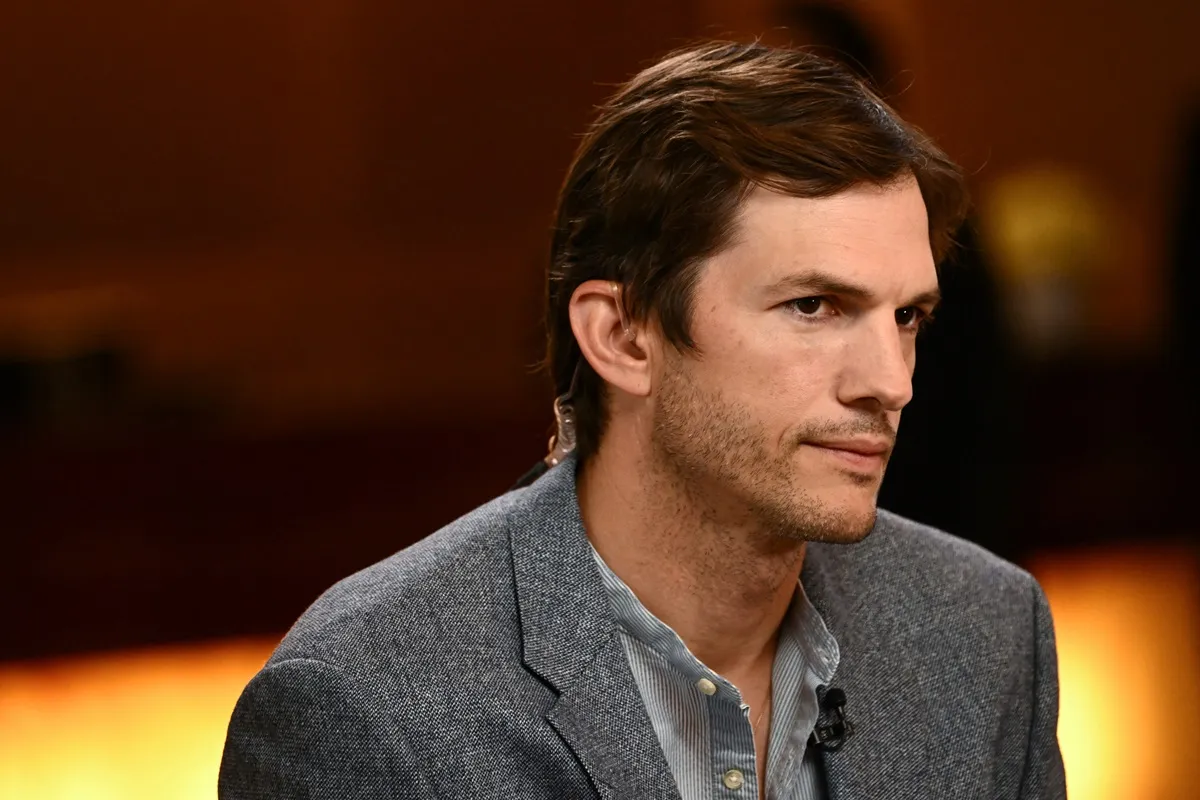 Ashton Kutcher listens during the Milken Institute Global Conference in Beverly Hills, California, on May 2, 2023. 