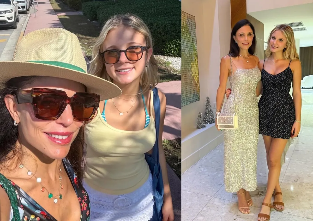 Side by side photos of Bethenny Frankel and Bryn Hoppy enjoying Miami in casual wear and formalwear.