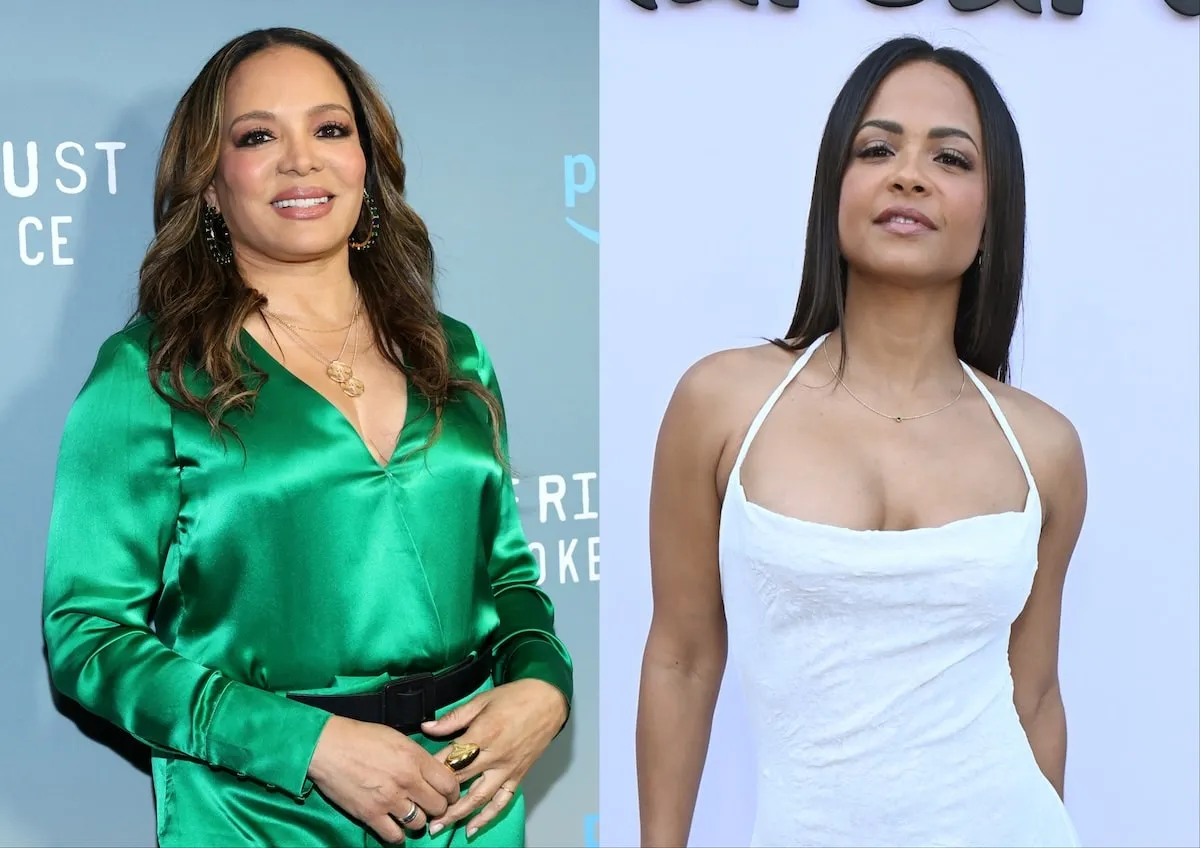 A photo of actor Luna Lauren Vélez in a green top next to a photo of Christina Milian in a white dress