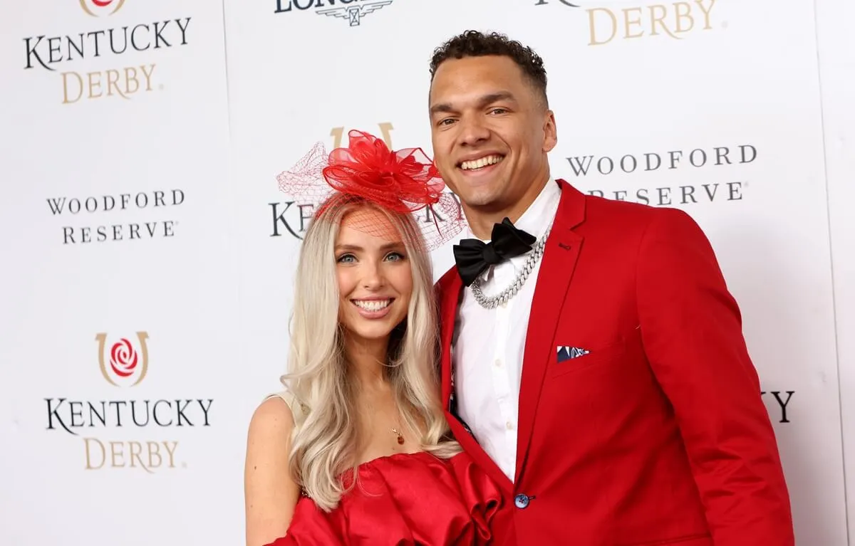 Desmond Ridder and his wife, Claire Cornett, attend the Kentucky Derby at Churchill Downs