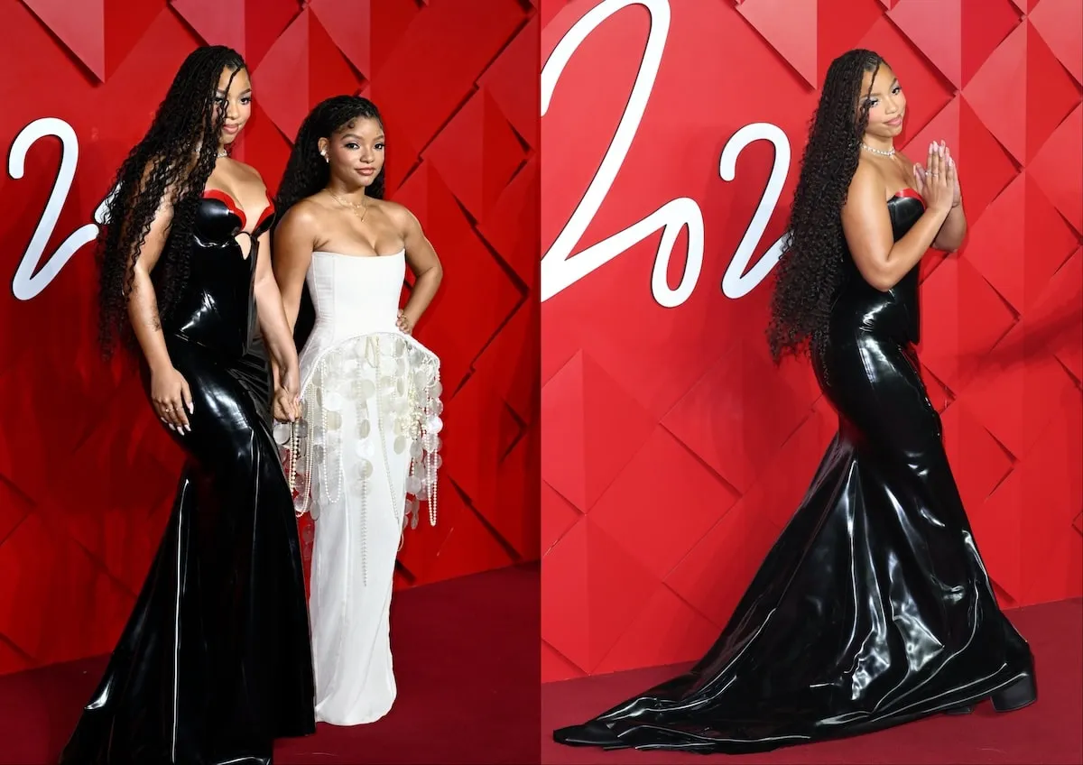 Sisters Chloe Bailey and Halle Bailey stand on the red carpet at The Fashion Awards 2024