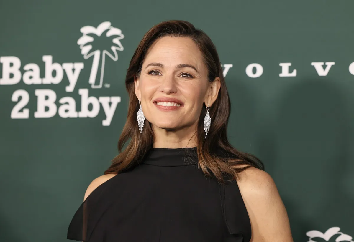 Jennifer Garner posing in a black dress at the 2024 Baby2Baby Gala.