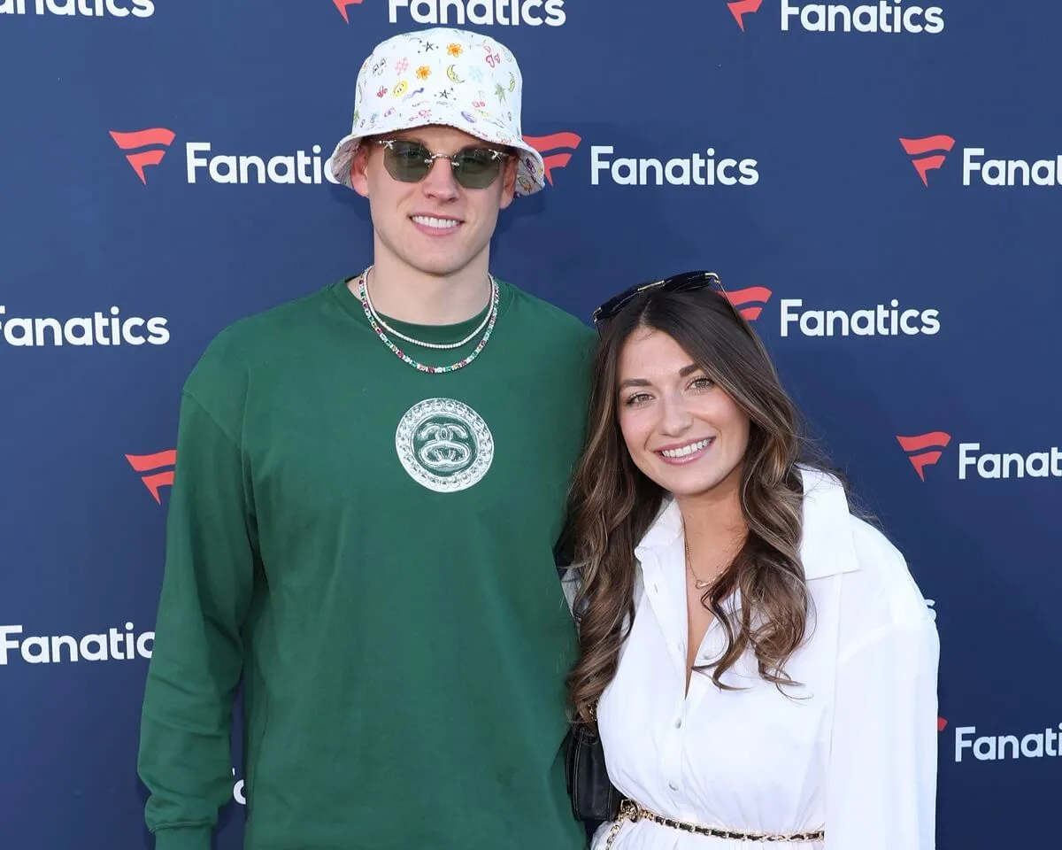 Joe Burrow and Olivia Holzmacher attend the 2023 Fanatics Super Bowl Party