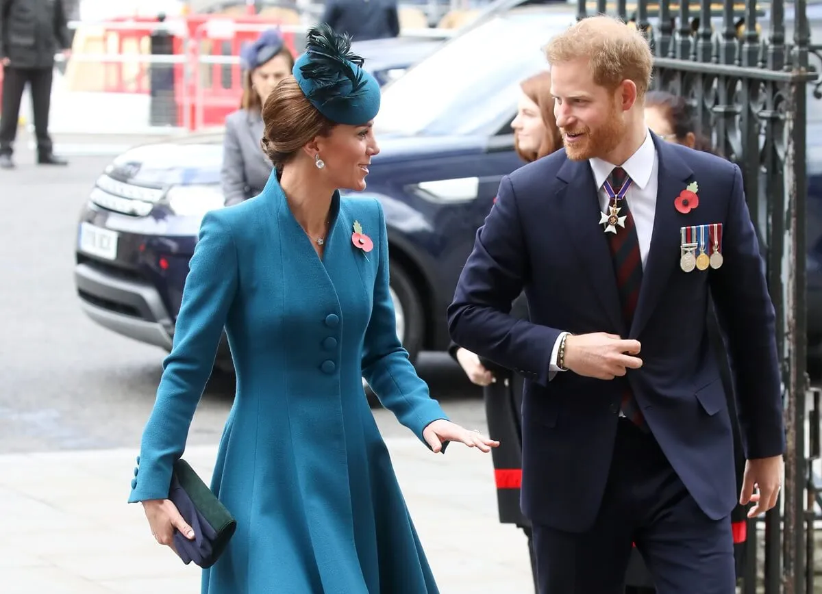 Kate Middleton and Prince Harry attend the ANZAC Day Service of Commemoration and Thanksgiving at Westminster Abbey