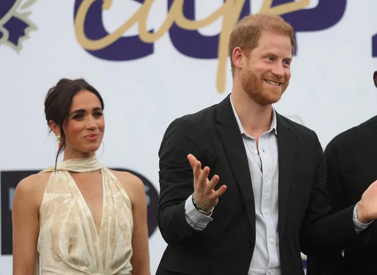 Meghan Markle and Prince Harry after a charity polo game at the Ikoyi Polo Club in Lagos, Nigeria