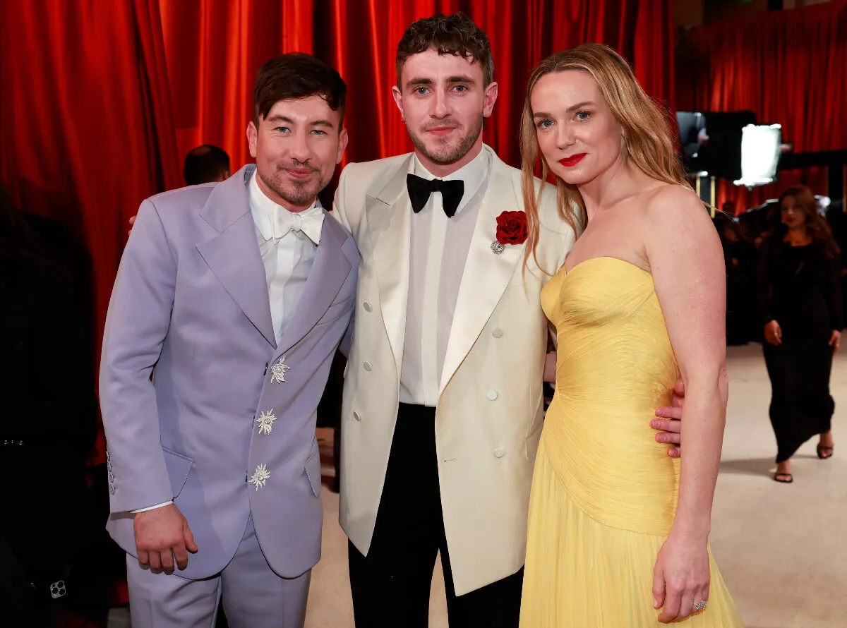 Barry Keoghan, Paul Mescal, and Kerry Condon pose together at the Oscars.