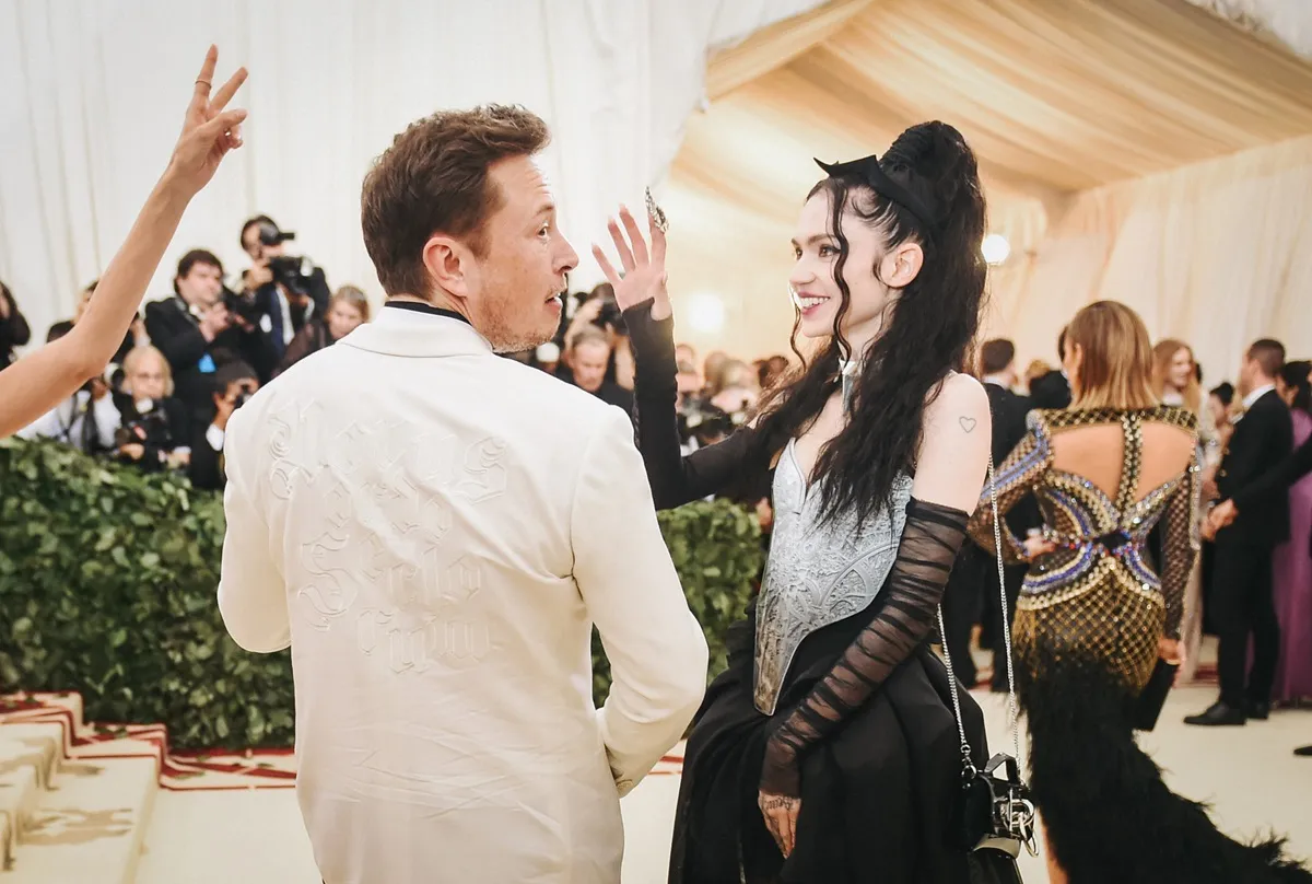 Elon Musk and Grimes attend the Heavenly Bodies: Fashion & The Catholic Imagination Costume Institute Gala at The Metropolitan Museum of Art on May 7, 2018 in New York City.