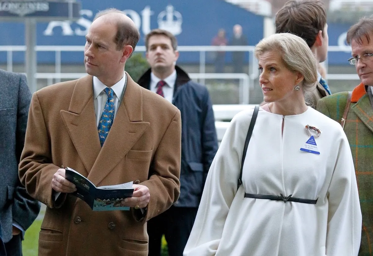 Prince Edward and Sophie, Duchess of Edinburgh attend the Christmas Racing Meet at Ascot Racecourse in Ascot, England