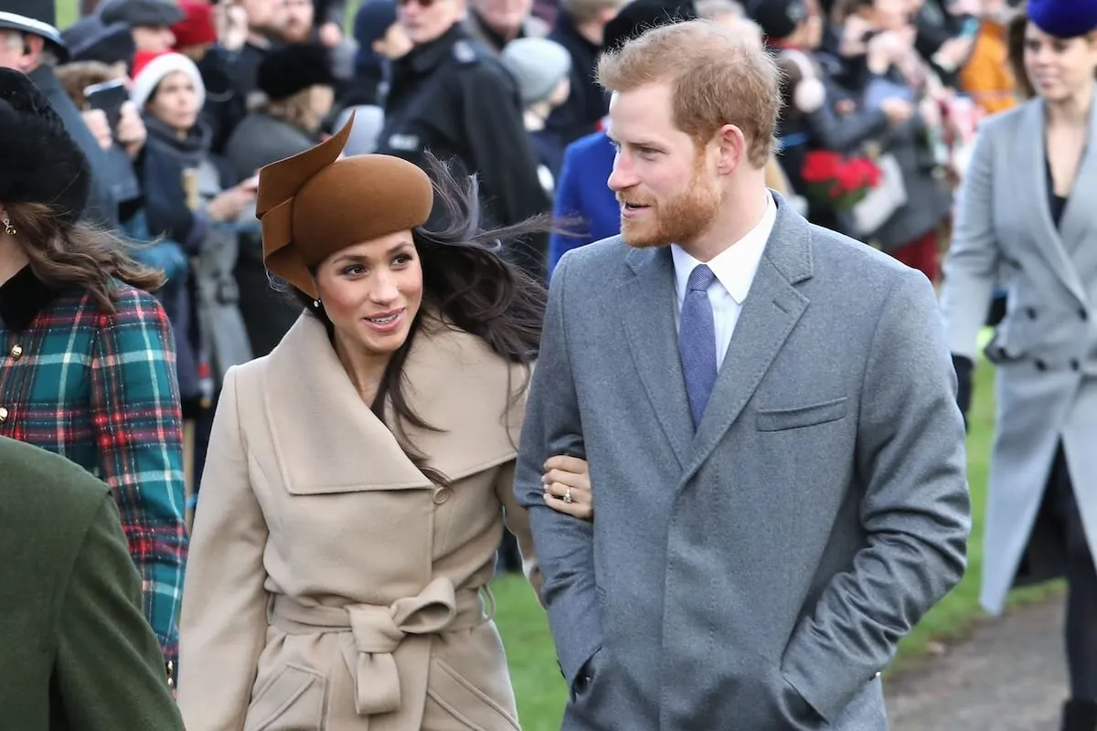 Prince Harry and Meghan Markle on Christmas in 2017