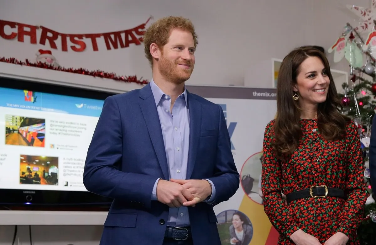 Prince Harry and Kate Middleton visit Christmas party for volunteers at The Mix youth service in London