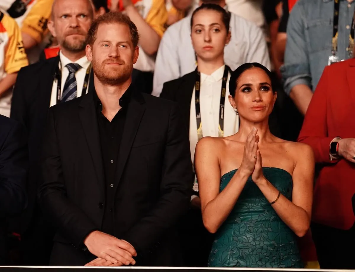 Prince Harry and Meghan Markle during the closing ceremony of the Invictus Games in Dusseldorf, Germany