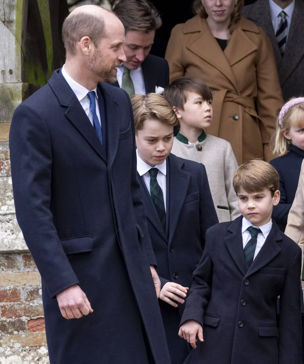 Prince William and Prince Louis attend the Christmas morning service at St. Mary Magdalene Church