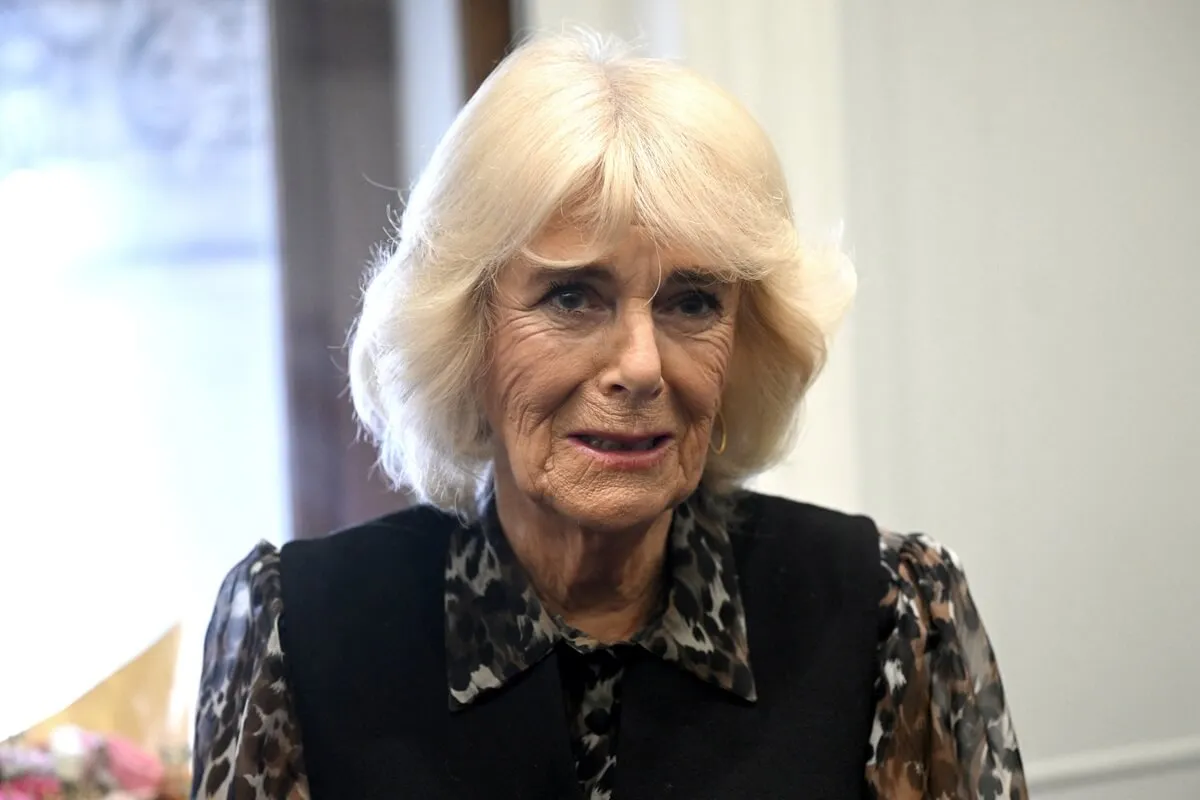 Queen Camilla speaks during the 50 Years of Women's Aid anniversary reception at the Institution of Mechanical Engineers in London