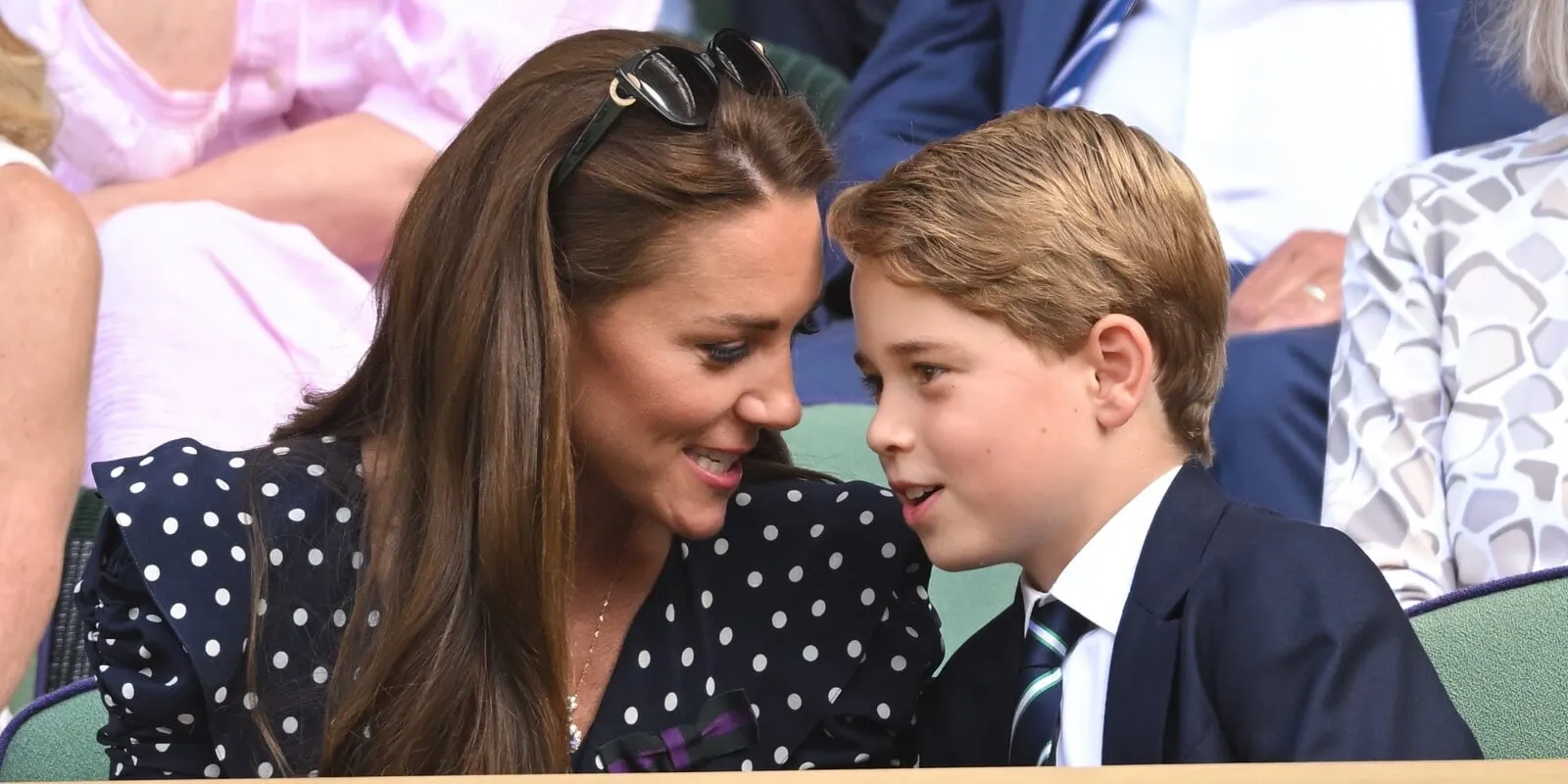 Kate Middleton and Prince George of Cambridge attend the Men's Singles Final at All England Lawn Tennis and Croquet Club on July 10, 2022 in London, England.