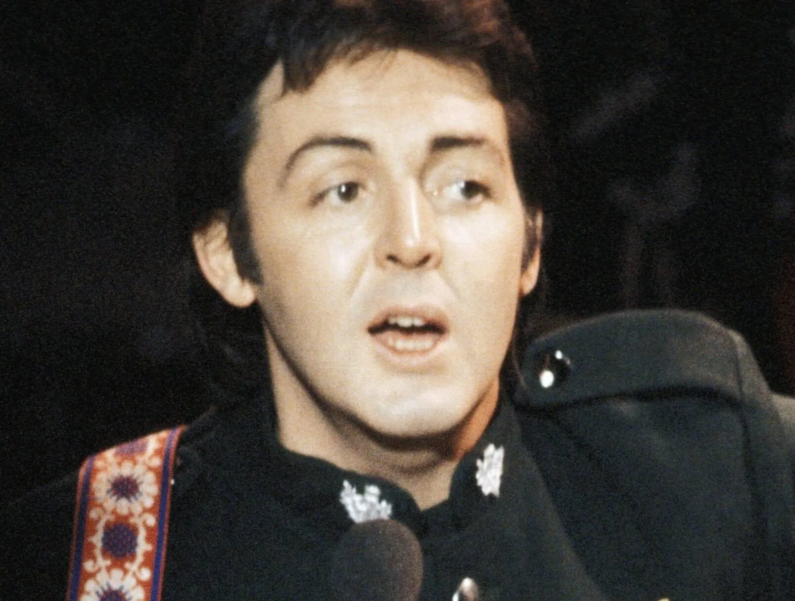 "Wonderful Christmastime" singer Paul McCartney wearing black