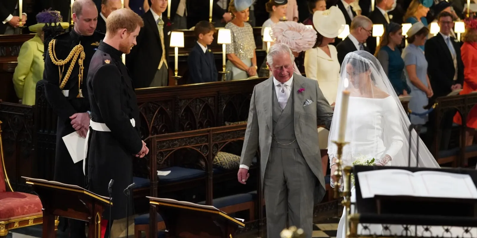 Prince Harry, King Charles and Meghan Markle in May 2018.