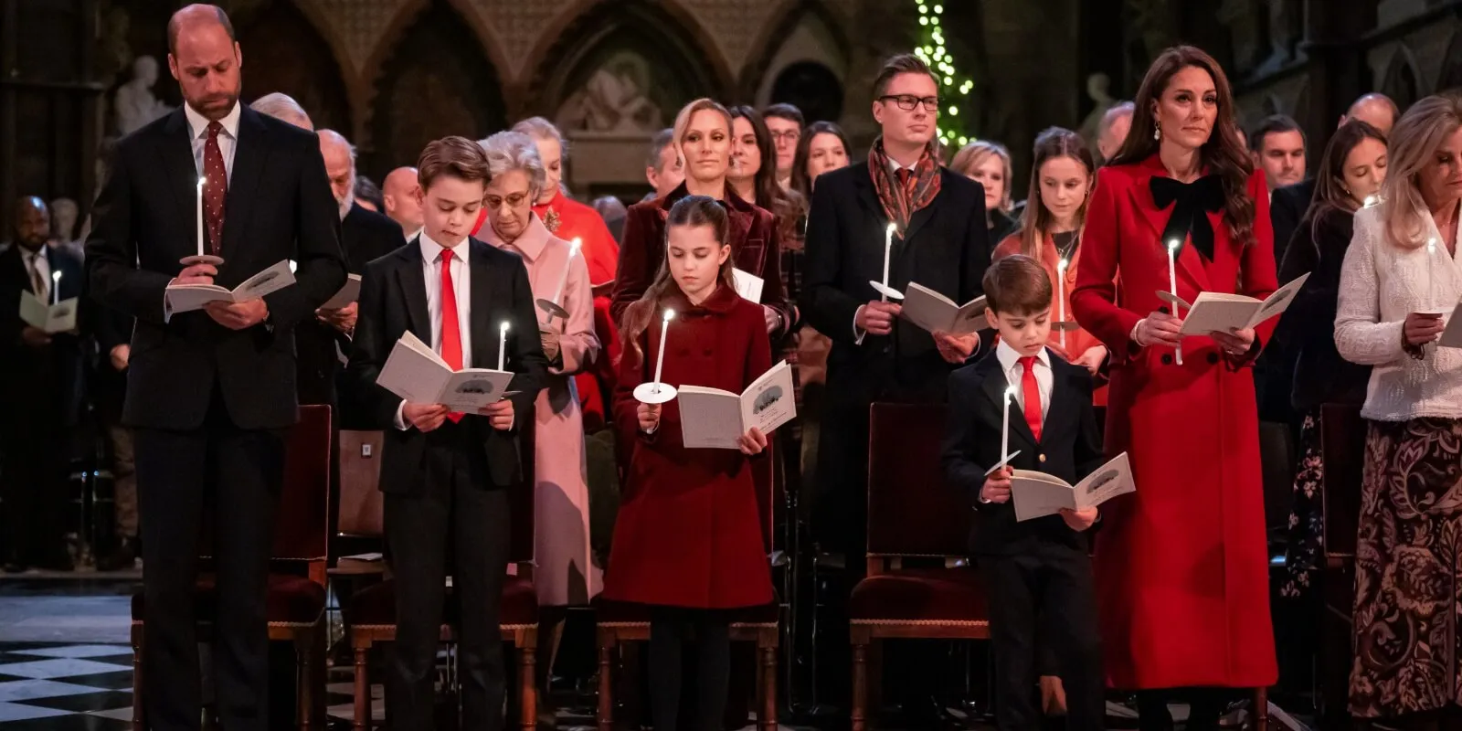 Prince William, Prince George, Princess Charlotte, Prince Louis and Kate Middleton at 'Together at Christmas' concert at Westminster Abbey.