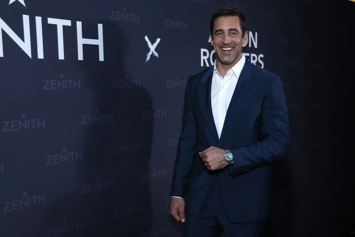 Aaron Rodgers unveils his limited edition design at the Magic Room at the LVMH Tower in New York City