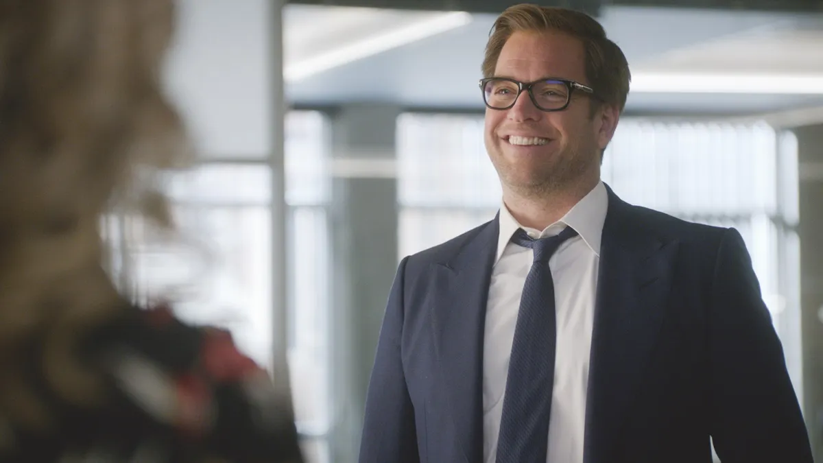 Michael Weatherly smiling while playing his character 'Bull'.