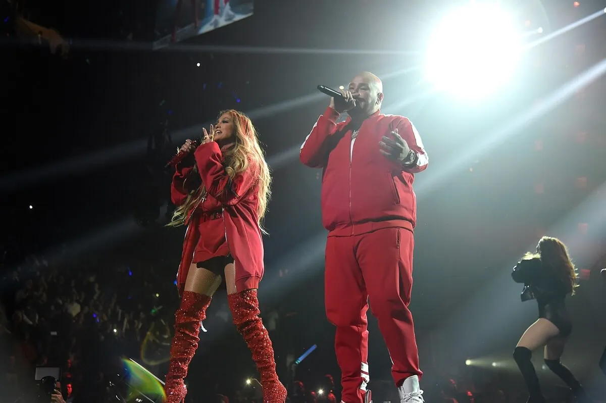 Fat Joe performing alongside Jennifer Lopez