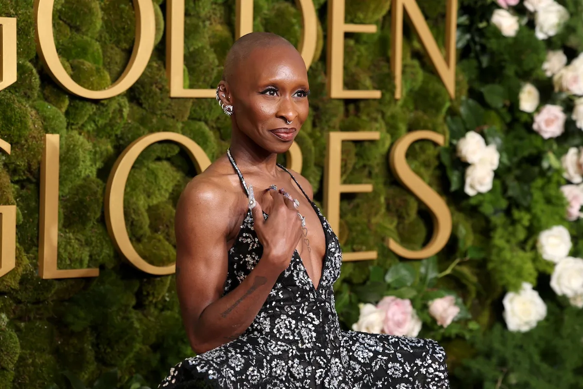 Cynthia Erivo of 'Wicked' poses on the red carpet at the 2025 Golden Globes