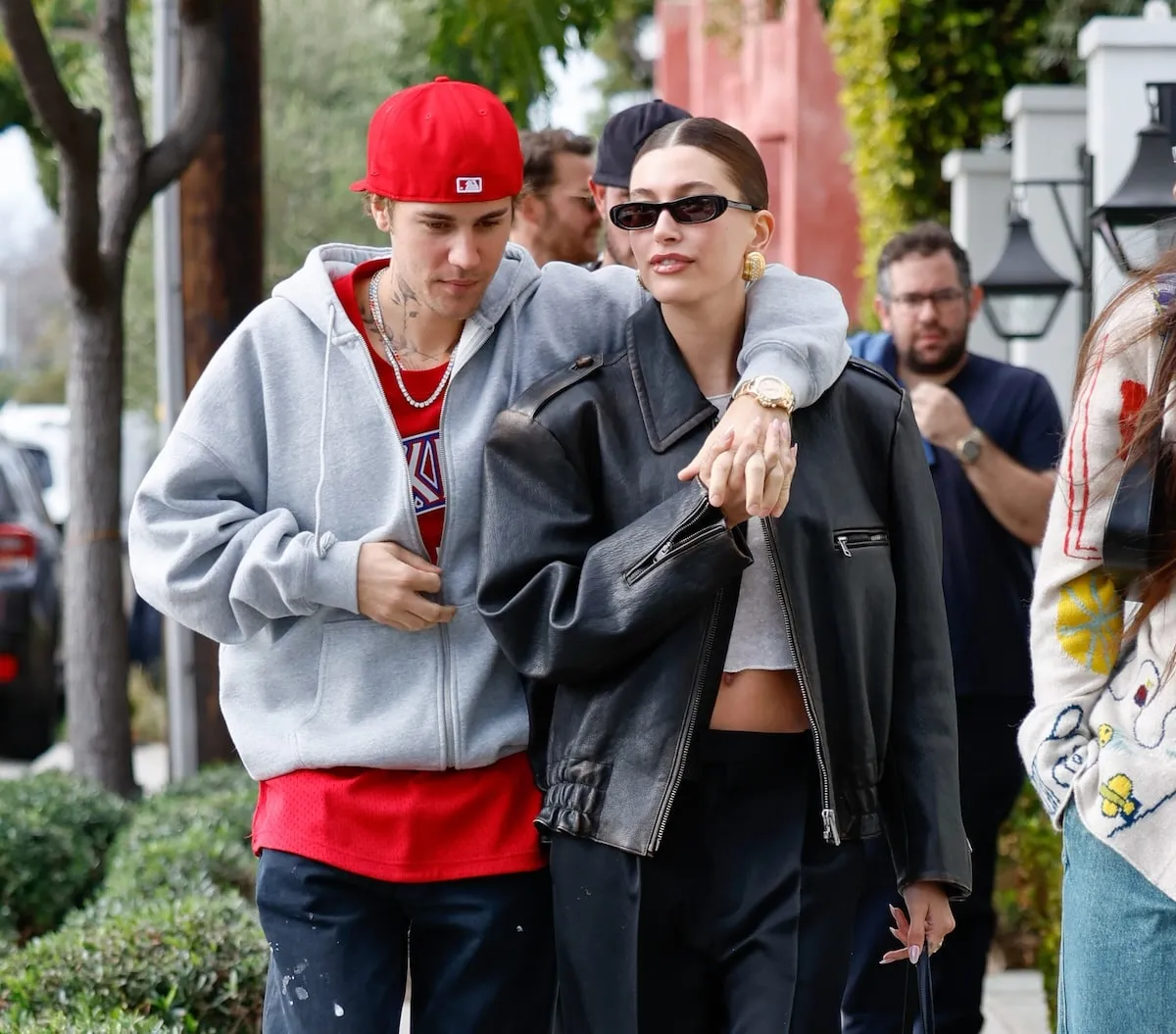 Walking down an LA street, Justin Bieber and Hailey Bieber holds hands in 2023