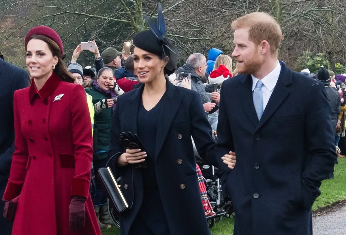 Kate Middleton, Meghan Markle, and Prince Harry attend Christmas Day church service at St. Mary Magdalene on the Sandringham estate