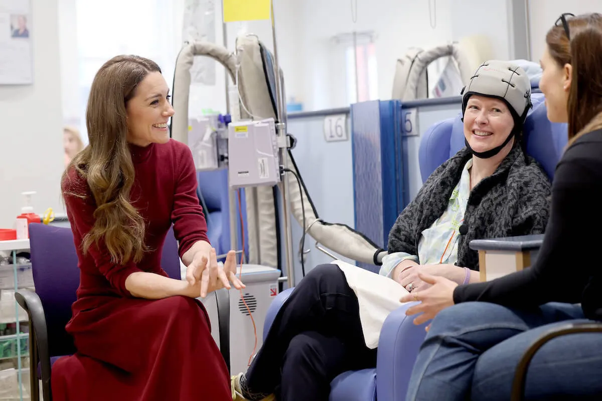 Kate Middleton, who revealed what she 'needed' during her cancer treatment, visits with a cancer patient