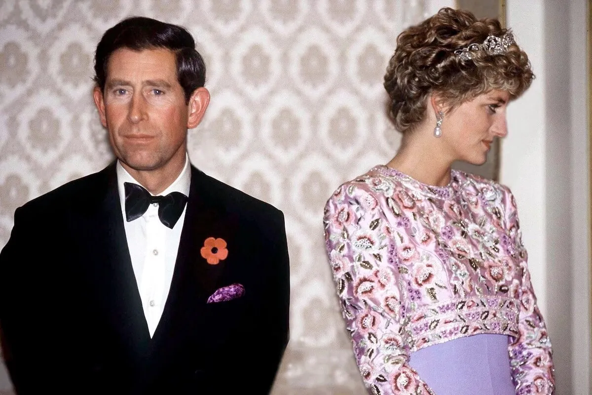 King Charles and Princess Diana, who expected the royal family would suggest divorce after her 'Panorama' interview, stand next to each other. 