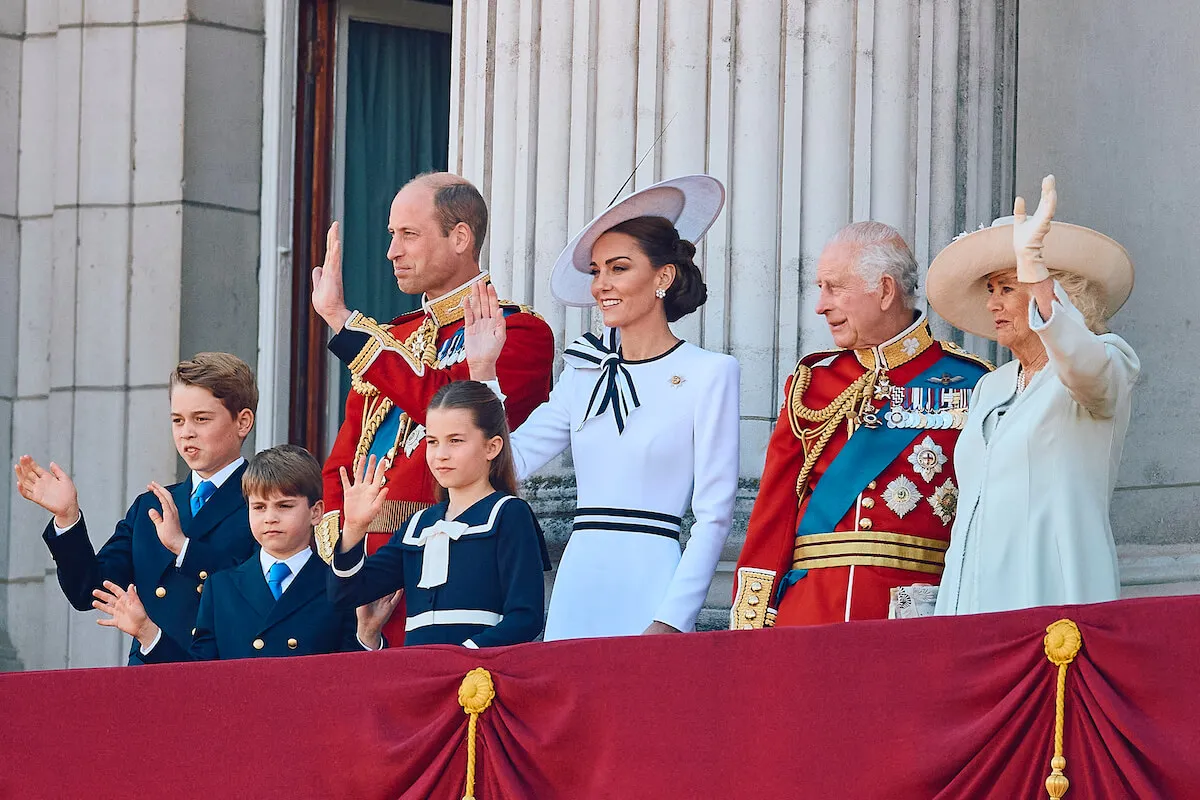 King Charles, who reportedly rejected the opportunity or another royal family balcony photo-op in 2025, on the Buckingham Palace balcony, waves to crowds alongside other royals.