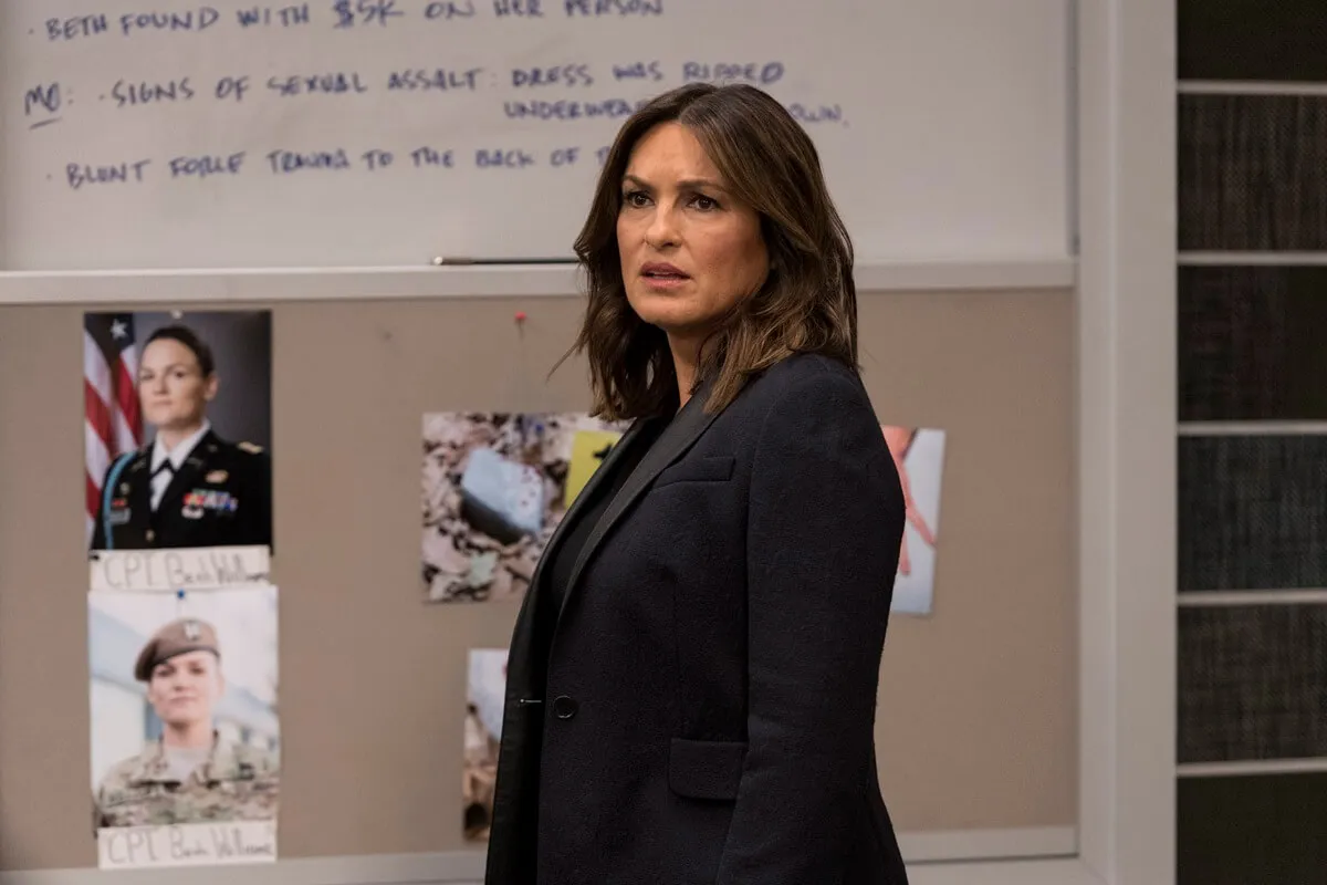 Mariska Hargitay posing in an episode of 'Law & Order SVU'.