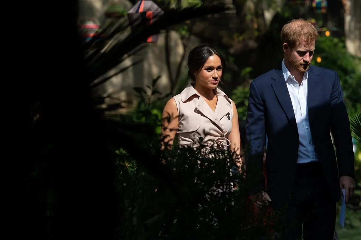 Meghan Markle and Prince Harry attend a reception at the British High Commissioner's residence in Johannesburg, South Africa