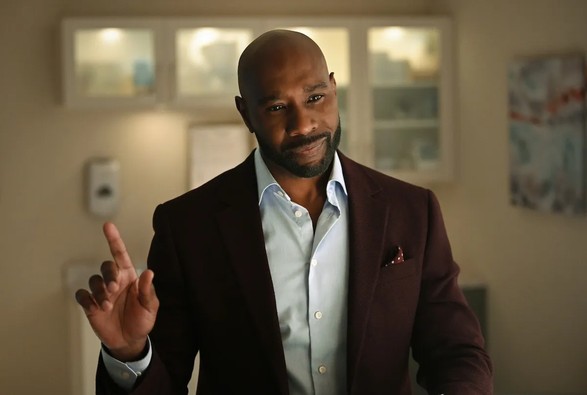 Morris Chestnut holding up one finger in 'Watson'