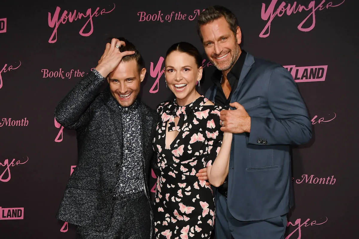 Nico Tortorella, Sutton Foster, whose heart 'broke' over the 'Younger' series finale, and Peter Hermann at the 'Younger' Season 6 premiere