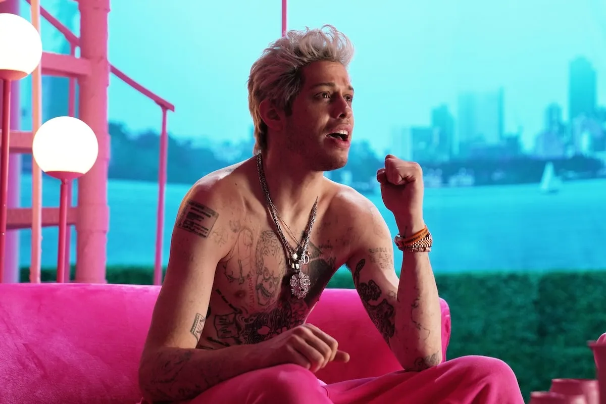 Host Pete Davidson does a skit live on Saturday Night Live in 2023