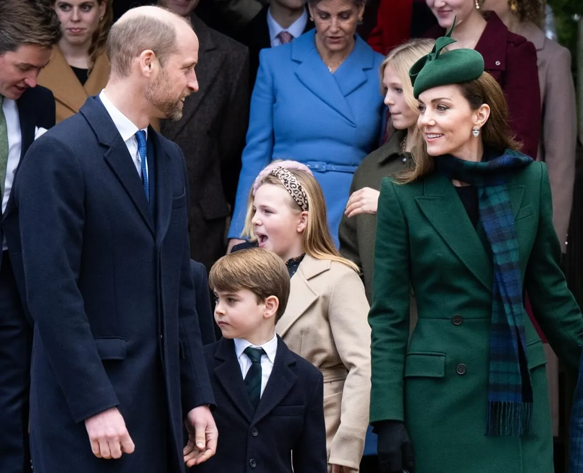 Prince William, Kate Middleton, and their family attend the Christmas morning service at Sandringham